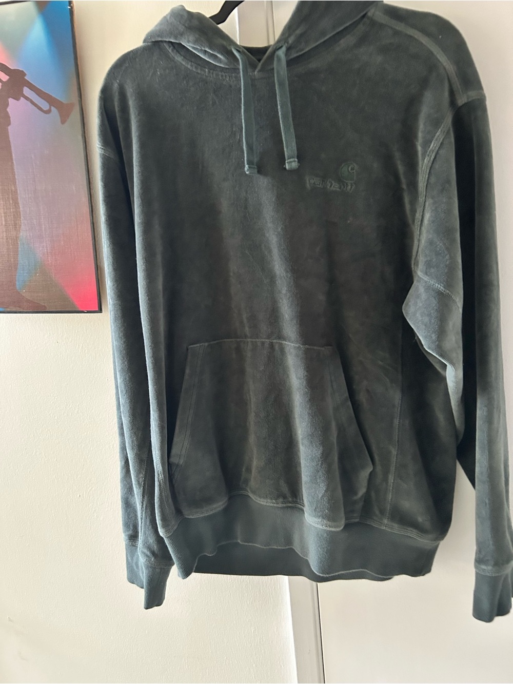 Carhartt WIP United Script Velour Hoodie - Large